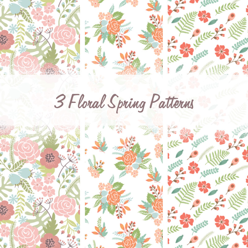 Floral Spring Patterns - Free ZIP Download | MyPhotoshopBrushes
