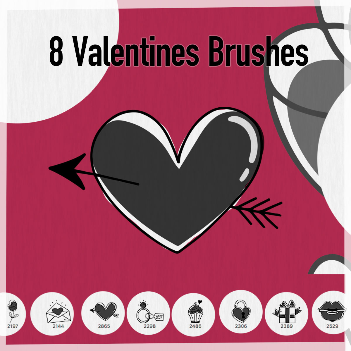 8 Valentines Symbols Brushes - Free ZIP Download | MyPhotoshopBrushes